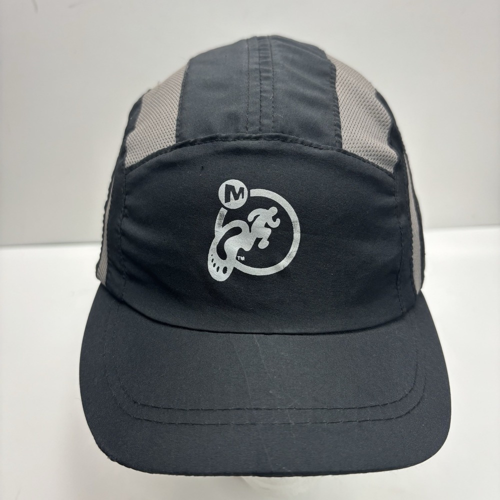 Merrell Opti Wick Black Gray Trail Running Hat Performance Cap Adjustable Strap